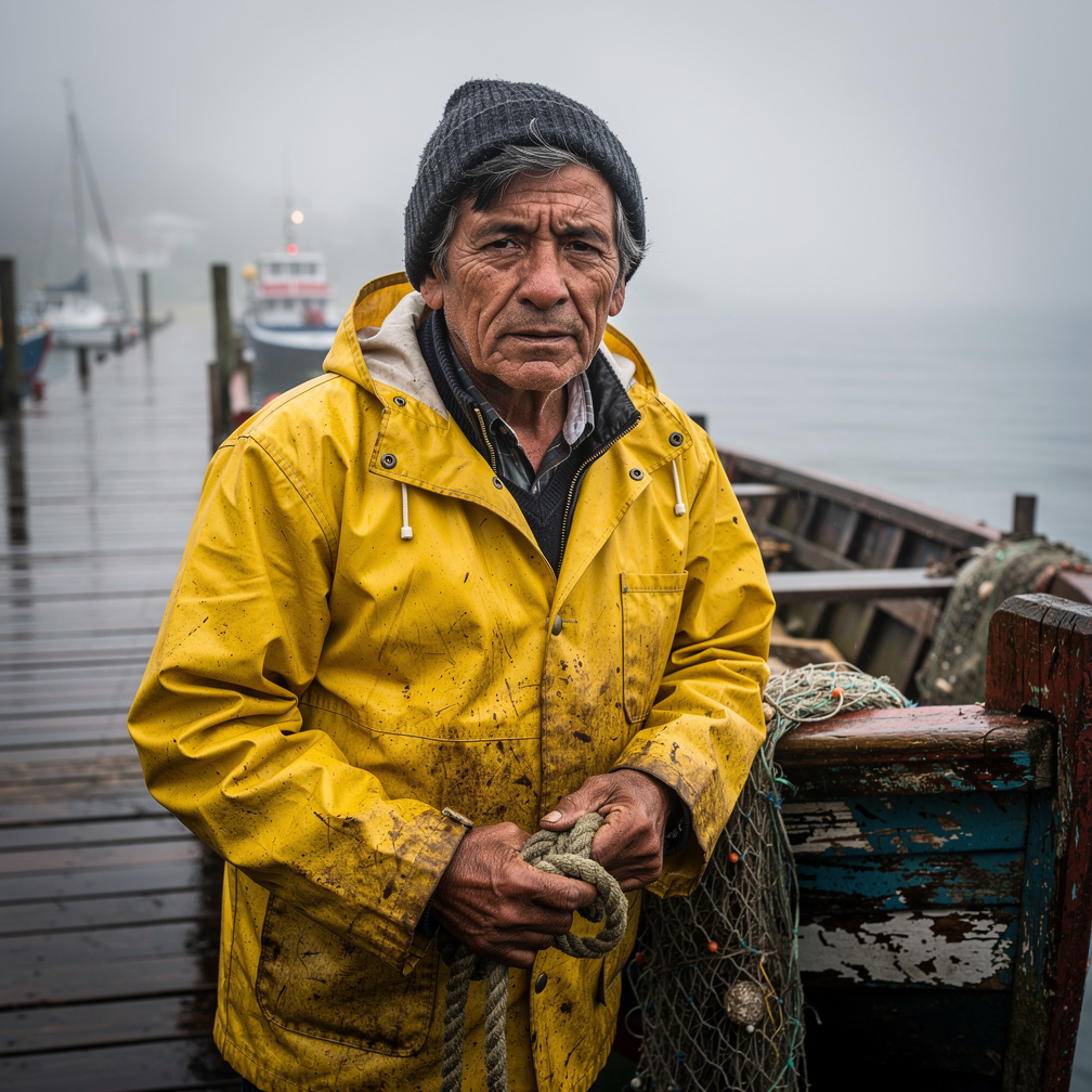 Portrait of a fisherman from Chiloé Chile